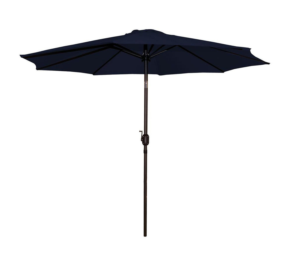 9' Outdoor Patio Market Umbrella with Hand Crank and Tilt - Navy Blue