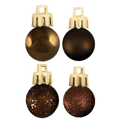 18ct Chocolate Brown 4-Finish Shatterproof Christmas Ball Ornaments 1.25" (30mm)