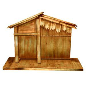 30" Wooden Religious Christmas Nativity Stable