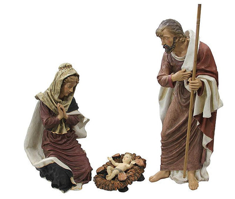 50" Large 3-Piece Outdoor Holy Family Nativity Christmas Yard Art Statue Set