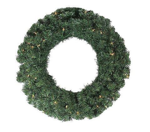 24" Pre-Lit Noble Pine Artificial Christmas Wreath - Clear Lights