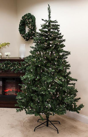 6.5' Pre-Lit Traditional Mixed Pine Artificial Christmas Tree - Clear Lights