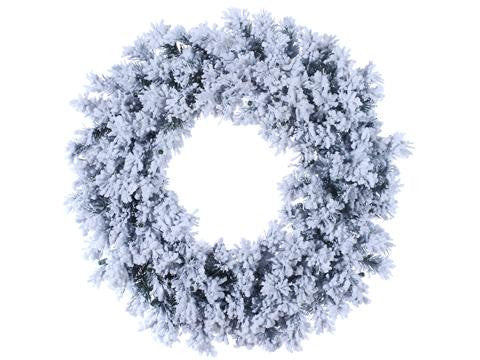 30" Flocked & Glittered Chestnut Jubilee Pine Artificial Christmas Wreath- Unlit