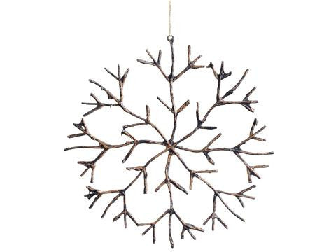 16" In The Birches Glitter Twig Snowflake Christmas Ornament