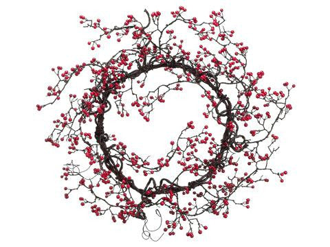 24" Red Outdoor Wild Berry Artificial Christmas Wreath