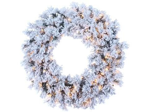 30" Pre-Lit Flocked Chestnut Jubilee Artificial Christmas Wreath - Clear Lights