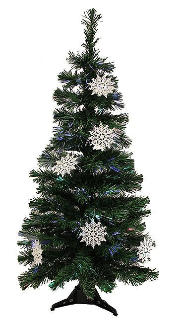 3' Pre-Lit Fiber Optic Artificial Christmas Tree with White Snowflakes - Multi