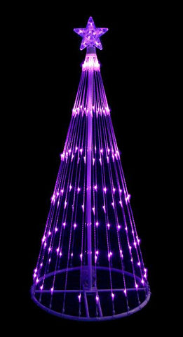 4' Purple LED Light Show Cone Christmas Tree Lighted Yard Art Decoration