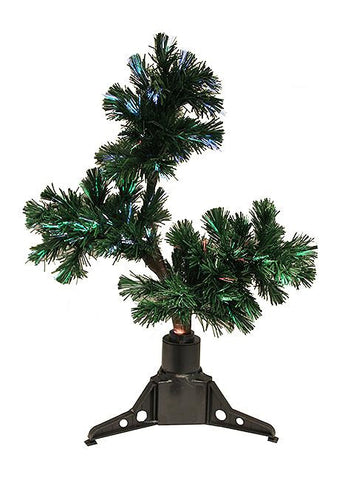 2' Pre-Lit Fiber Optic Bonsai-Style Artificial Pine Christmas Tree - Multi