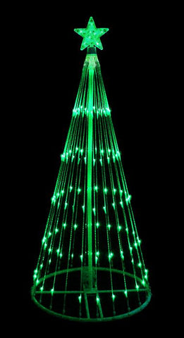 4' Green LED Light Show Cone Christmas Tree Lighted Yard Art Decoration