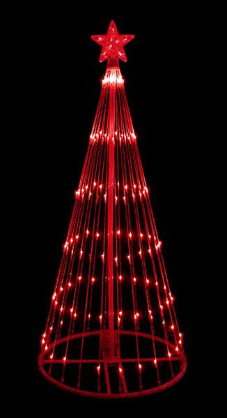 4' Red LED Light Show Cone Christmas Tree Lighted Yard Art Decoration