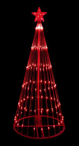 4' Red LED Light Show Cone Christmas Tree Lighted Yard Art Decoration