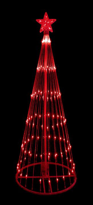 9' Red LED Light Show Cone Christmas Tree Lighted Yard Art Decoration