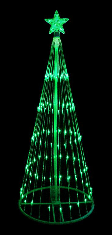 9' Green LED Light Show Cone Christmas Tree Lighted Yard Art Decoration