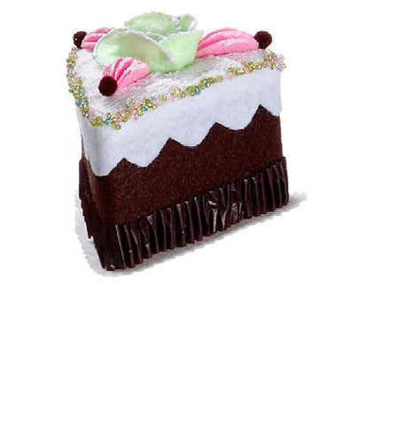 3" Cupcake Heaven Sliced Chocolate Cake with Flower Christmas Ornament