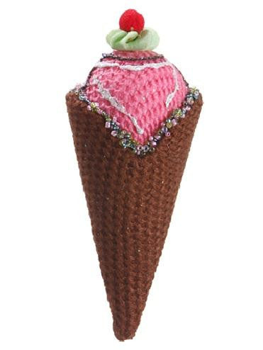 6" Cupcake Heaven Strawberry Ice Cream Cone Christmas Ornament