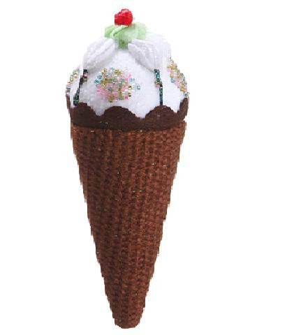 7" Cupcake Heaven Chocolate Ice Cream Cone with Sprinkles Christmas Ornament