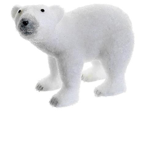 11" Snow Drift White Standing Polar Bear Table Top Christmas Figure Decoration