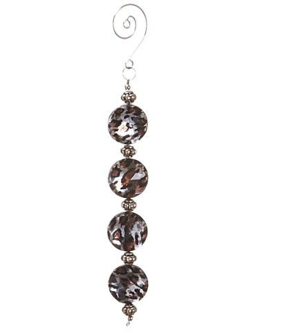 6.5" Diva Safari Silver Cheetah Print Faux Crystal Christmas Dangle Ornament