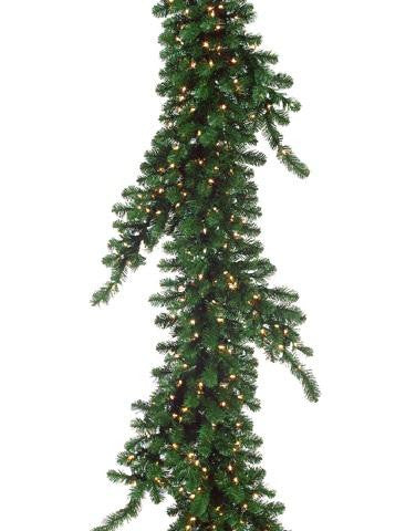 7' x 14" Pre-Lit Weeping Pine Artificial Christmas Garland - Clear Lights