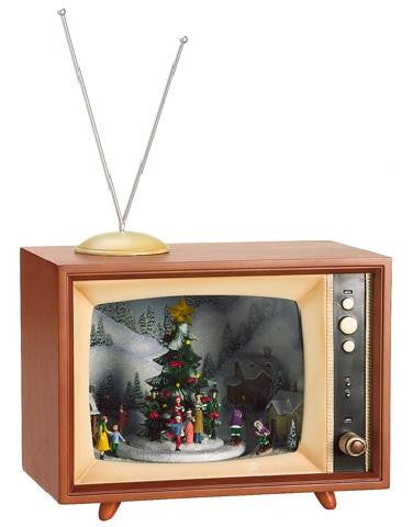 10" Amusements Lighted Retro Musical TV Set with Animated Christmas Village