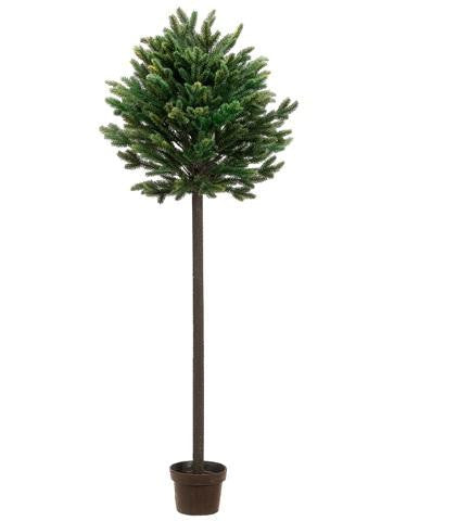 4' Potted Short Needle Balsam Pine Artificial Christmas Topiary Tree - Unlit