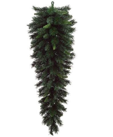 60" Large Artificial Green Pine Christmas Teardrop Swag - Unlit