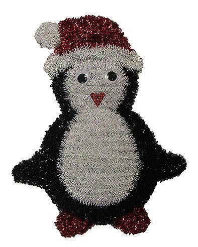 18" Shiny and Iridescent Penguin Hanging Christmas Decoration