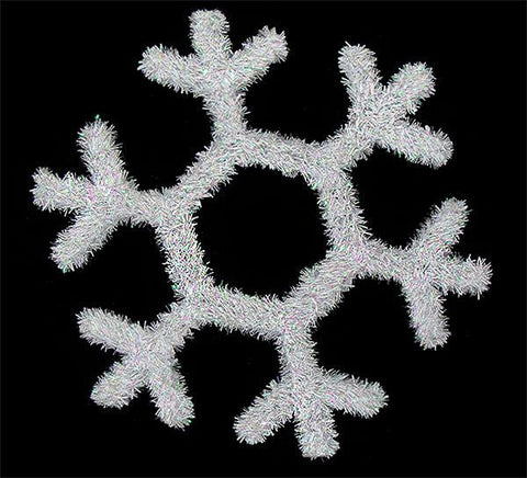 16.5" White Iridescent Tinsel Snowflake Hanging Christmas Decoration