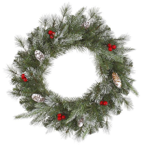 36" Frosted Pine Berry Artificial Christmas Wreath - Unlit