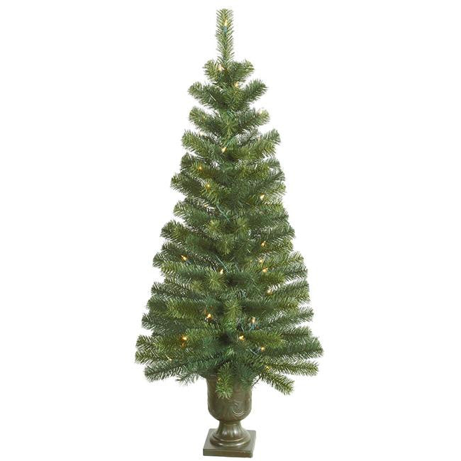 4' Pre-Lit Noble Pine Potted Artificial Christmas Tree - Clear Lights