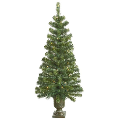 4' Pre-Lit Noble Pine Potted Artificial Christmas Tree - Clear Lights