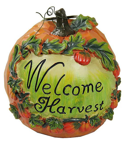 7" Welcome Harvest Thanksgiving Pumpkin Table Top Decoration