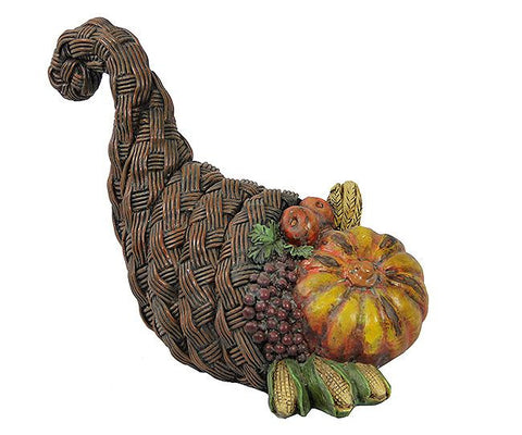 12" Autumn Harvest Thanksgiving Cornucopia Table Top Decoration