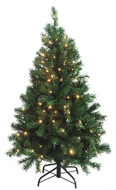 4.5' Pre-Lit Green Cedar Pine Artificial Christmas Tree - Clear Lights