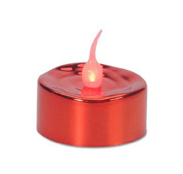 3 LED Lighted Battery Operated Flicker Flame Red Christmas Tea Light Candles