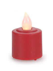 LED Lighted Battery Operated Flicker Flame Red Christmas Votive Candle