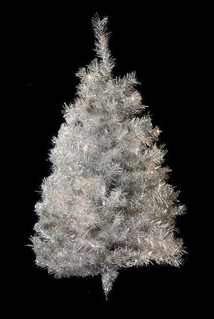 3' Silver Tinsel Artificial Christmas Wall Tree - Unlit