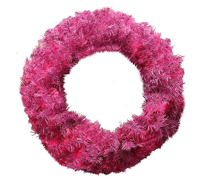 24" Orchid Pink Cedar Pine Artificial Christmas Wreath - Unlit