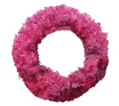 24" Orchid Pink Cedar Pine Artificial Christmas Wreath - Unlit