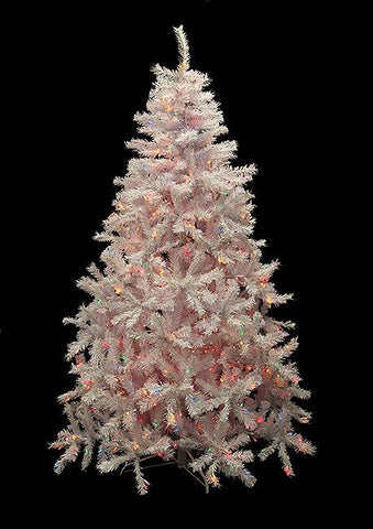 6.5' Pre-Lit White Cedar Pine Artificial Christmas Tree - Multi Lights