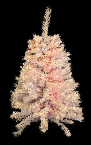 3' Pre-Lit White Cedar Pine Artificial Christmas Wall Tree - Multi Lights