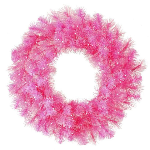 30" Pre-Lit Pink Cashmere Artificial Christmas Wreath - Clear Lights