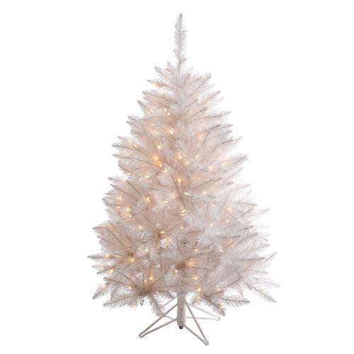 4.5' Pre-Lit White Sparkle Spruce Artificial Christmas Tree - Clear Lights