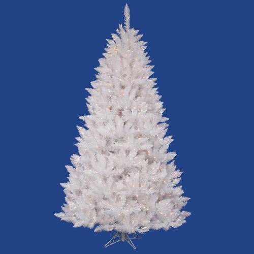 9.5' Pre-Lit White Sparkle Spruce Artificial Christmas Tree - Clear Lights