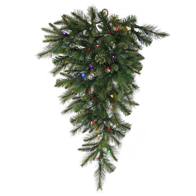 36" Pre-Lit Battery Operated Mixed Pine Cashmere Teardrop Swag - Multi LED