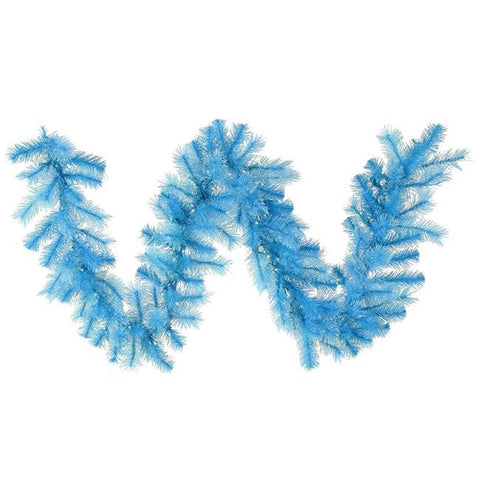 9' x 16" Pre-Lit Sky Blue Cashmere Artificial Christmas Garland - Clear Lights