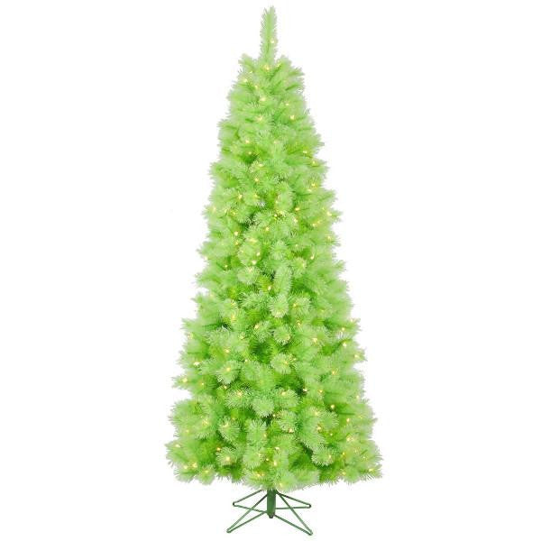 7.5' Pre-Lit Lime Green Mixed Pine Cashmere Christmas Tree - Clear Lights