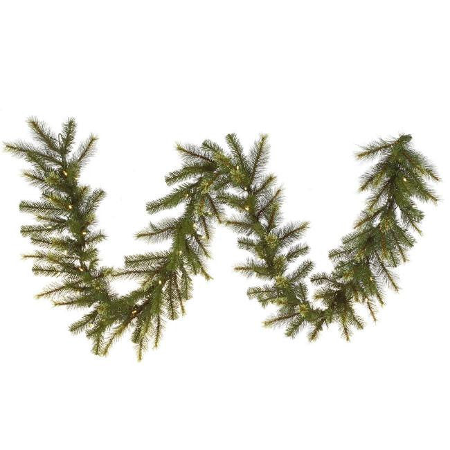 9' x 16" Pre-Lit Jack Pine Artificial Christmas Garland - Warm Clear LED Lights