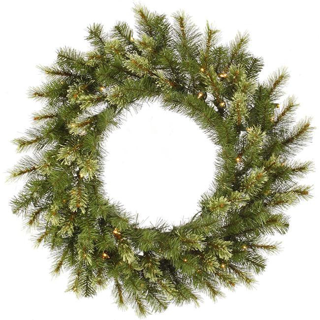 30" Pre-Lit Jack Pine Artificial Christmas Wreath - Warm Clear LED Lights